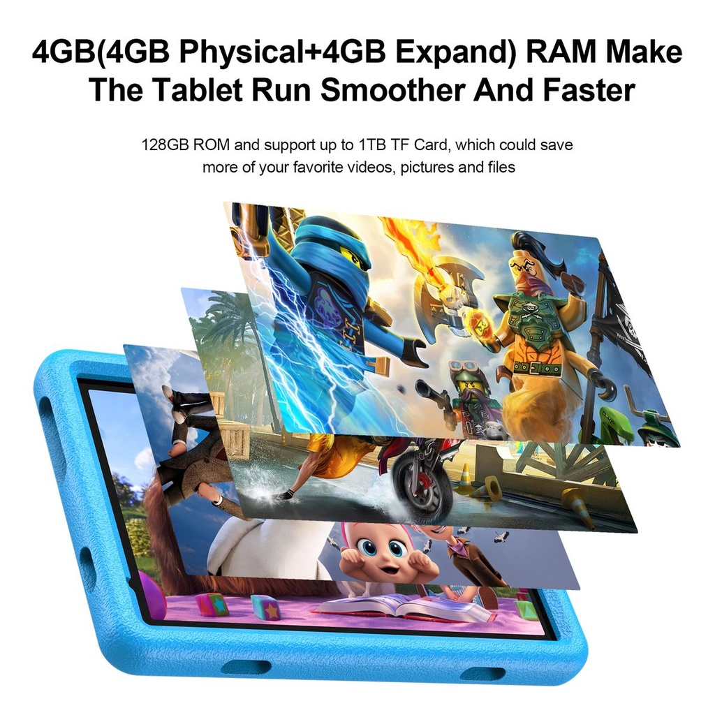 Pritom Smart Tablet for Kids 10 WiFi 4GB RAM 128GB ROM Parental Control