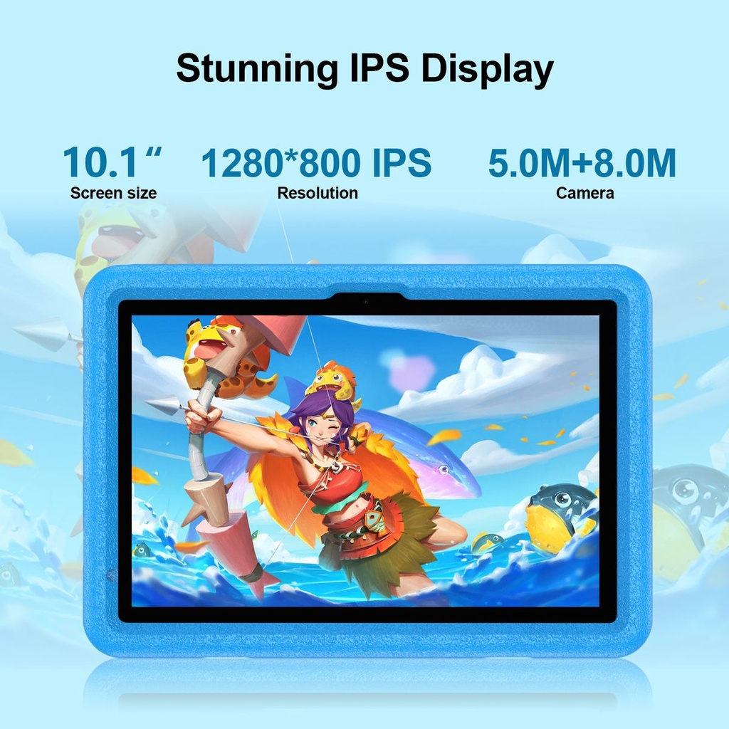 Pritom Smart Tablet for Kids 10 WiFi 4GB RAM 128GB ROM Parental Control