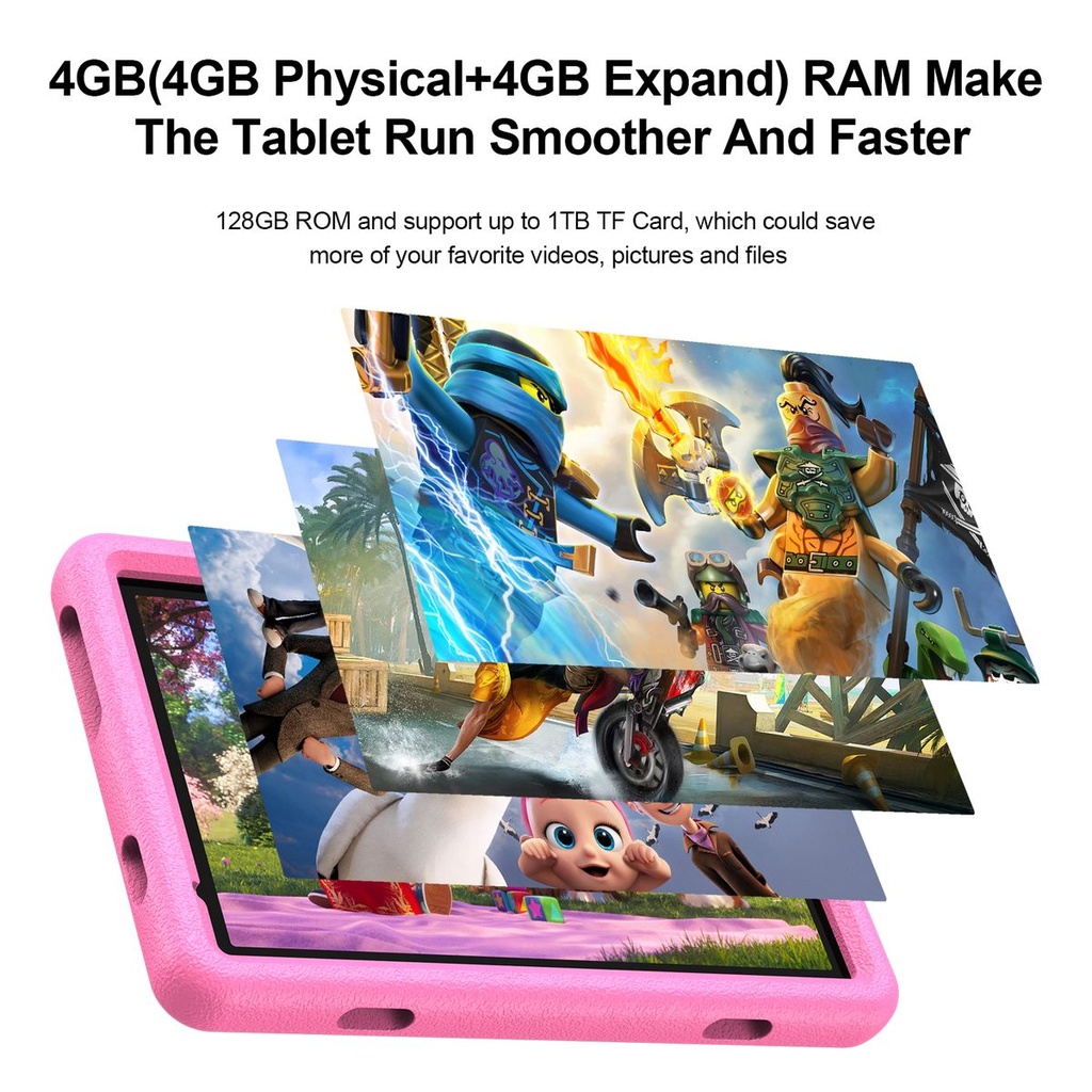 Pritom Smart Tablet for Kids 10 WiFi 4GB RAM 128GB ROM Parental Control