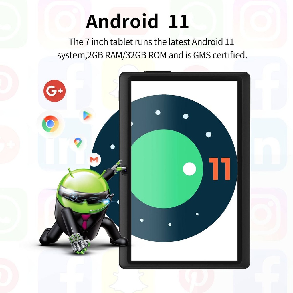 Smart 7 Android Tablet, Quad Core, 2GB RAM, 32GB ROM, WiFi, With Cover
