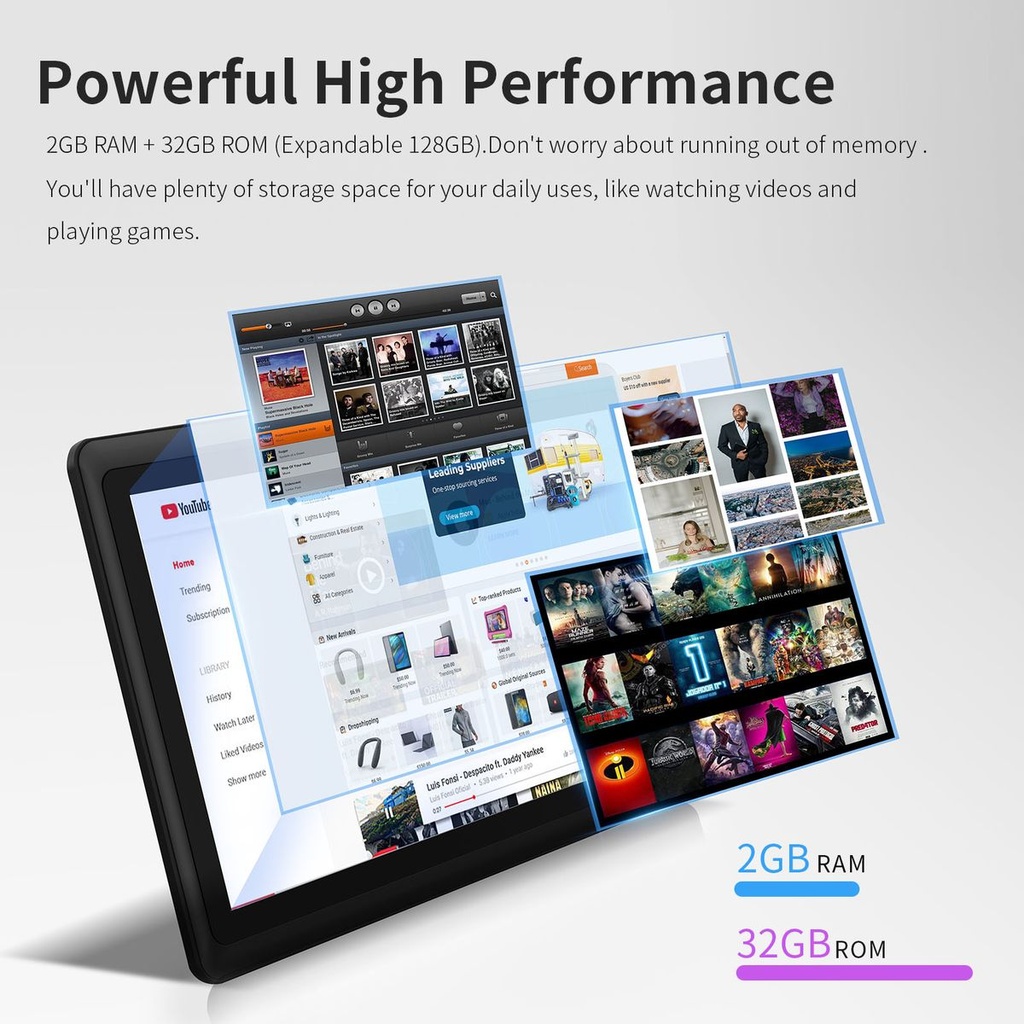 Smart Tablet 7  Wifi 2RAM+32GB ROM 3000mAh Battery With Cover KidsAdults