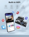 AZDOME M550 4K WiFi Dash Camera , 3-Channel, Dual Front/Rear, 64GB Card Cam