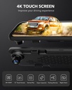Wolfbox G840S 12 4K Mirror Dash Cam Backup Camera Smart Rearview Mirror
