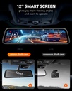 Wolfbox G840S 12 4K Mirror Dash Cam Backup Camera Smart Rearview Mirror