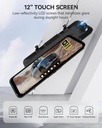 Wolfbox G900 4K Front 2.5K Rear Mirror Dash Cam with 12'' TouchscreenGPS