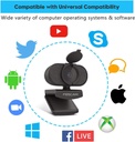 FOSCAM 2K 4MP Webcam with Dual Noise Reduction Microphones W41