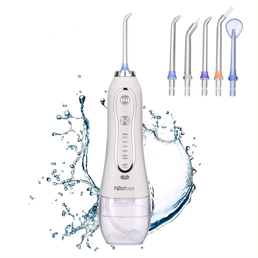 H2oFloss Water Flosser for Teeth, Braces 5 Piece Jet Tip Nozzle Pack - White
