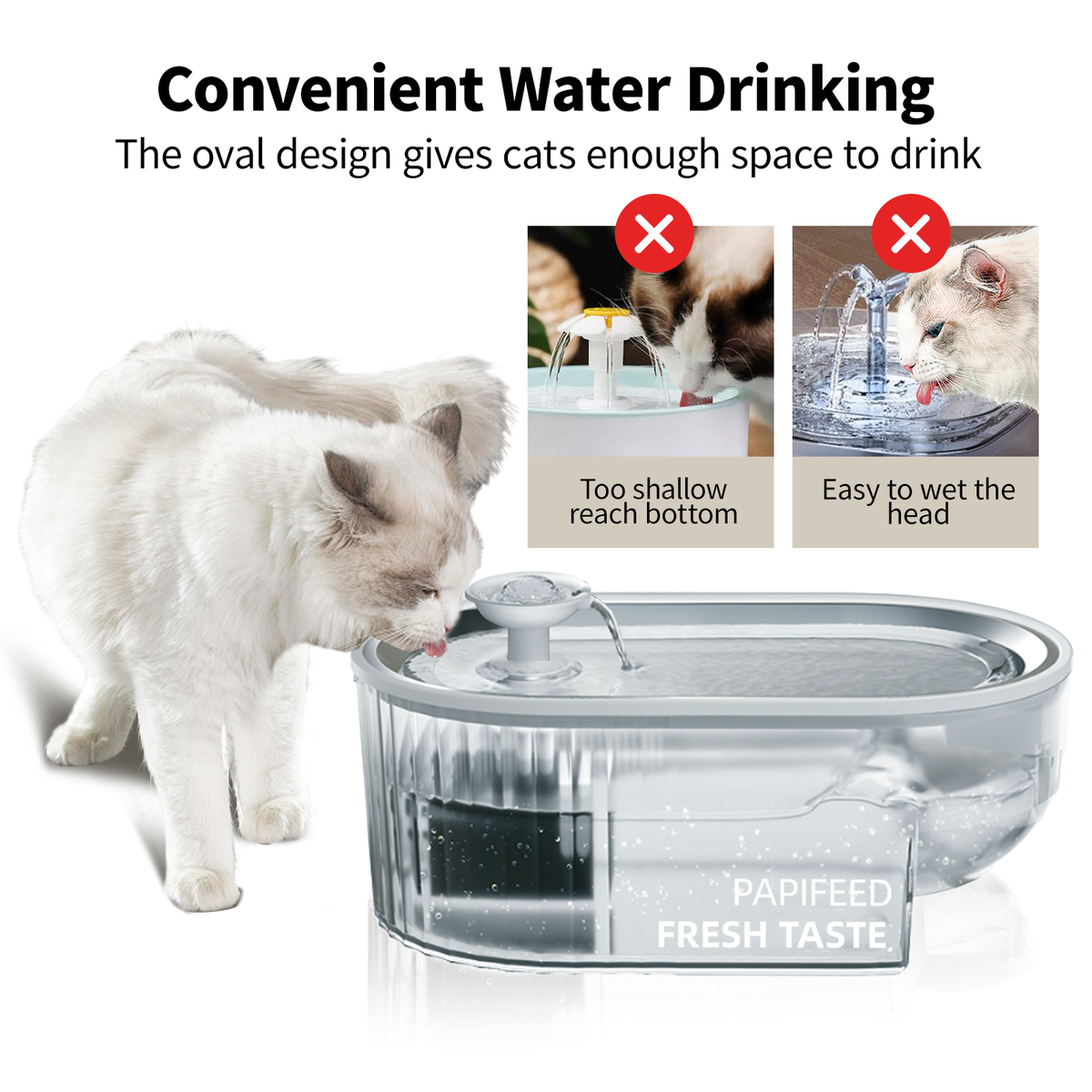 PAPIFEED Stainless Steel + Plastic Bowl Automatic Water Fountain Dispenser