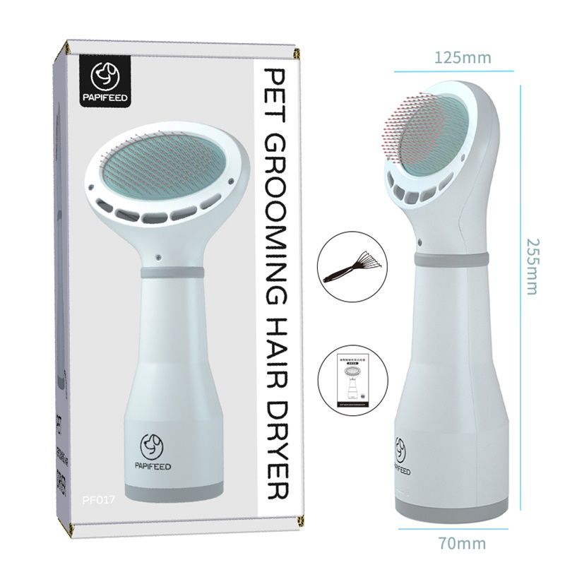 PAPIFEED 2 In 1 Grooming Pet Hair Dryer Brush For Small Medium Dogs + Cats