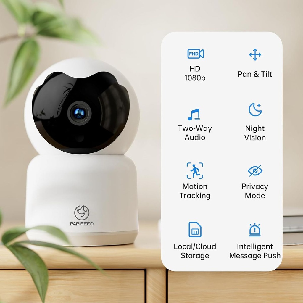 PAPIFEED Pet / Baby Camera 1080P/5GHz/2.4GHz Wifi with Two-Way Voice Call