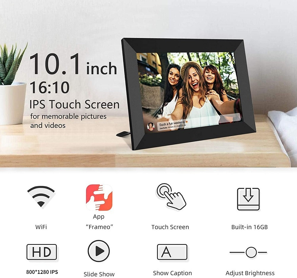 Pro-Techt Smart WiFi Digital Photo Frame 10.1 Screen 16GB With Frameo