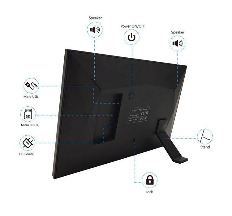 Pro-Techt Smart WiFi Digital Photo Frame 10.1 Screen 16GB With Frameo