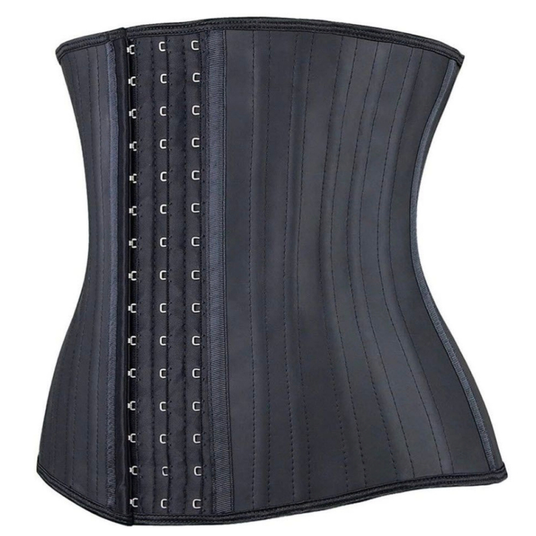 25 Steel Boned Latex Waist Trainer Belly Slimmming Belt - Black - 5XL