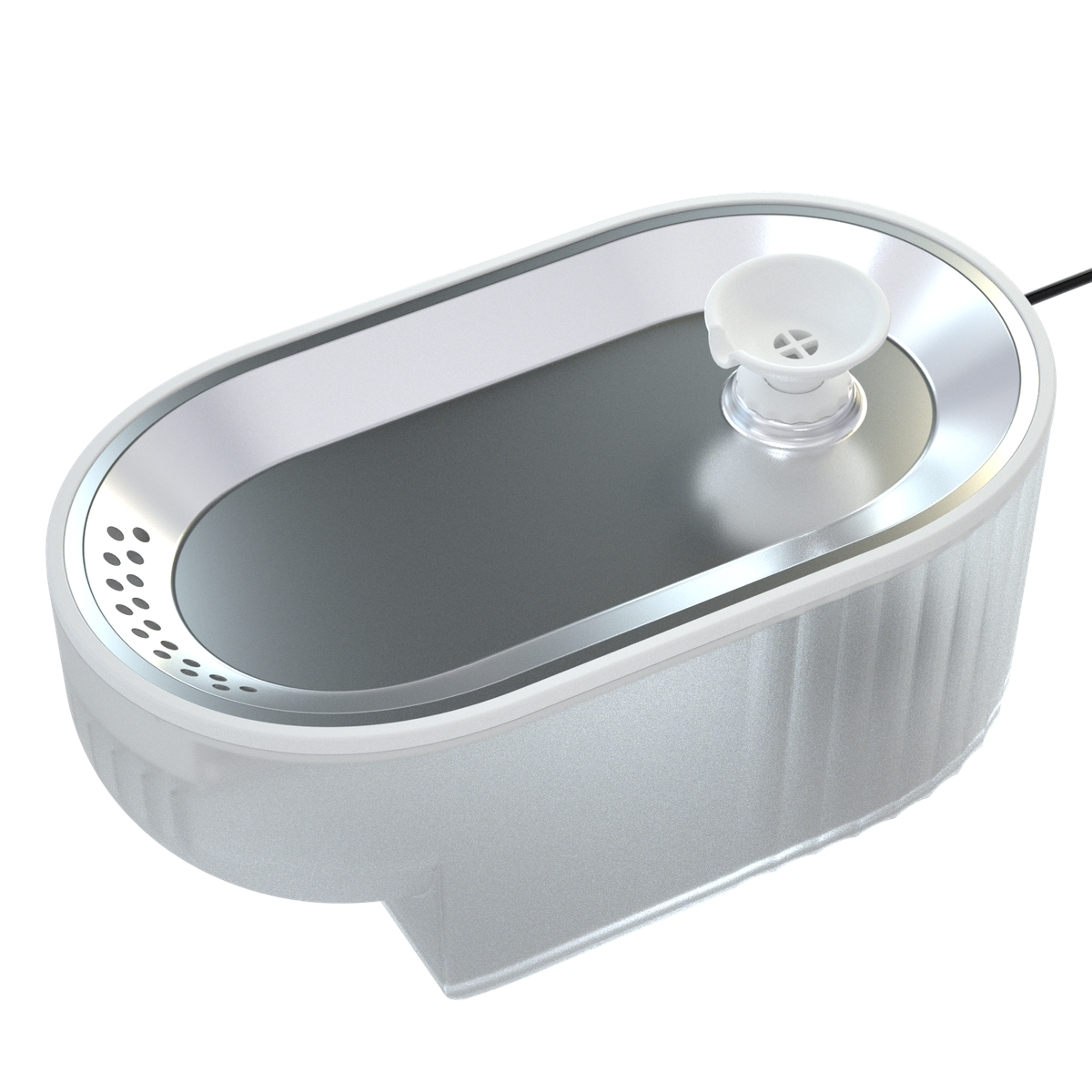 [5686] PAPIFEED Stainless Steel + Plastic Bowl Automatic Water Fountain Dispenser – 1.8L Capacity for Small to Medium Pets