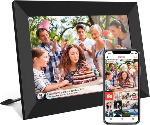 [5434] 32GB FRAMEO 10.1 Inch Smart WiFi Digital Photo Frame 1280x800 IPS LCD Touch Screen, Auto-Rotate Portrait and Landscape, Built in 32GB Memory, Share Moments Instantly via Frameo App from Anywhere
